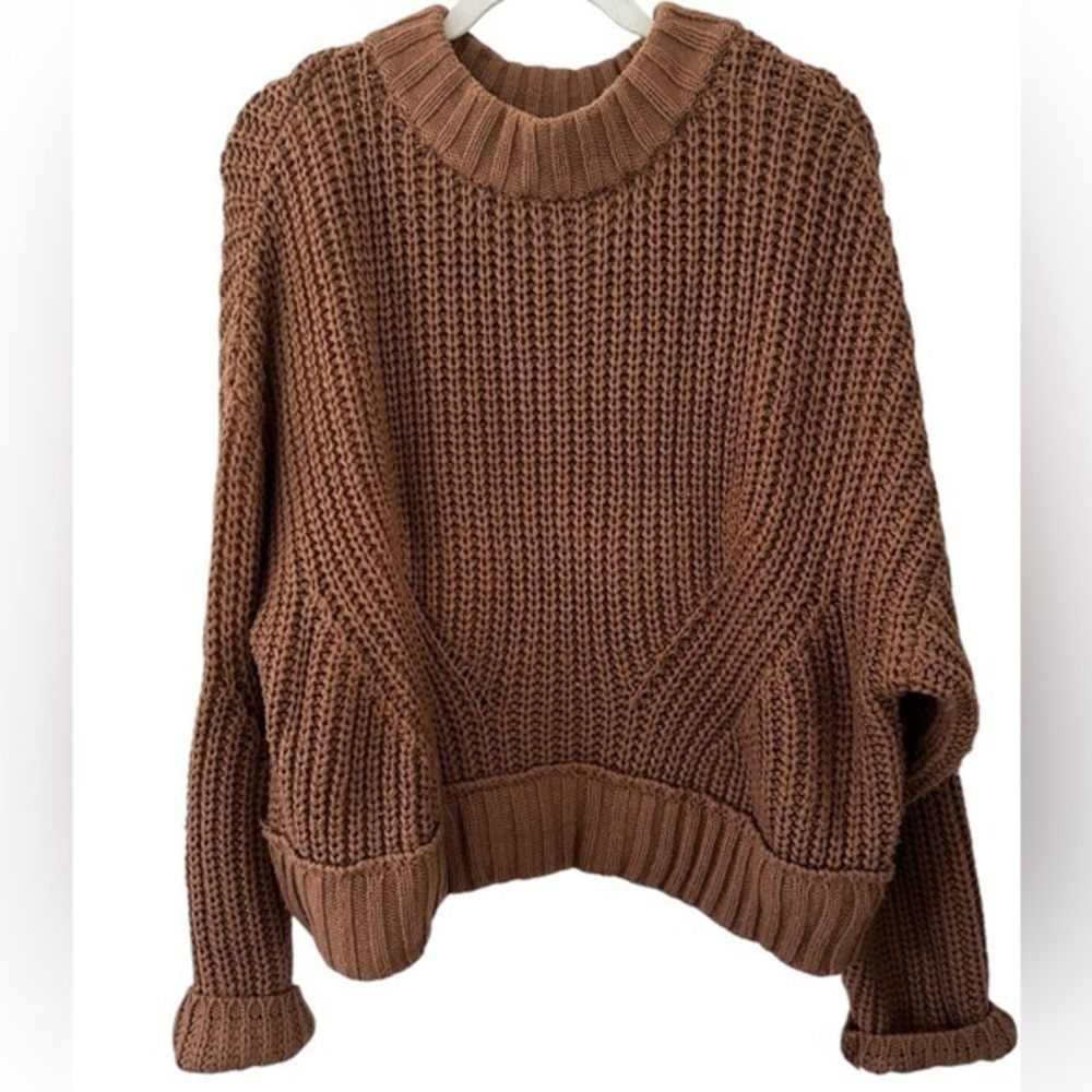 moon & madison Chunky Knit Sweater in Brown